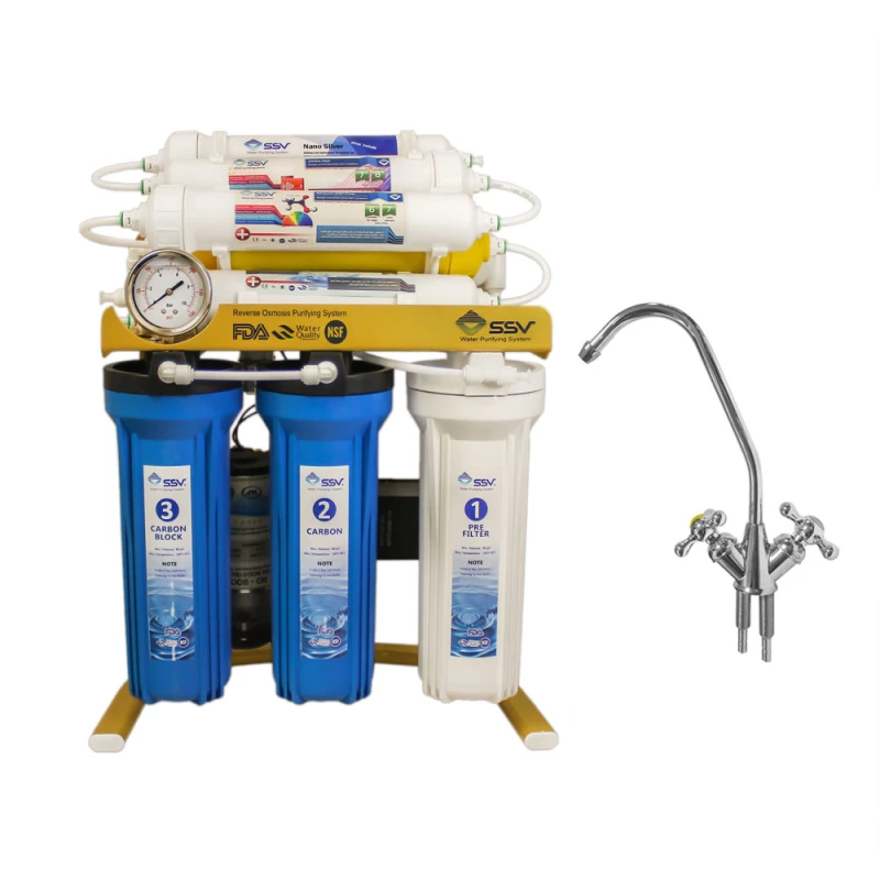 دستگاه تصفیه کننده آب اس اس وی مدل GoldenBlue 2W X900 به همراه شیردوکاره-سفید