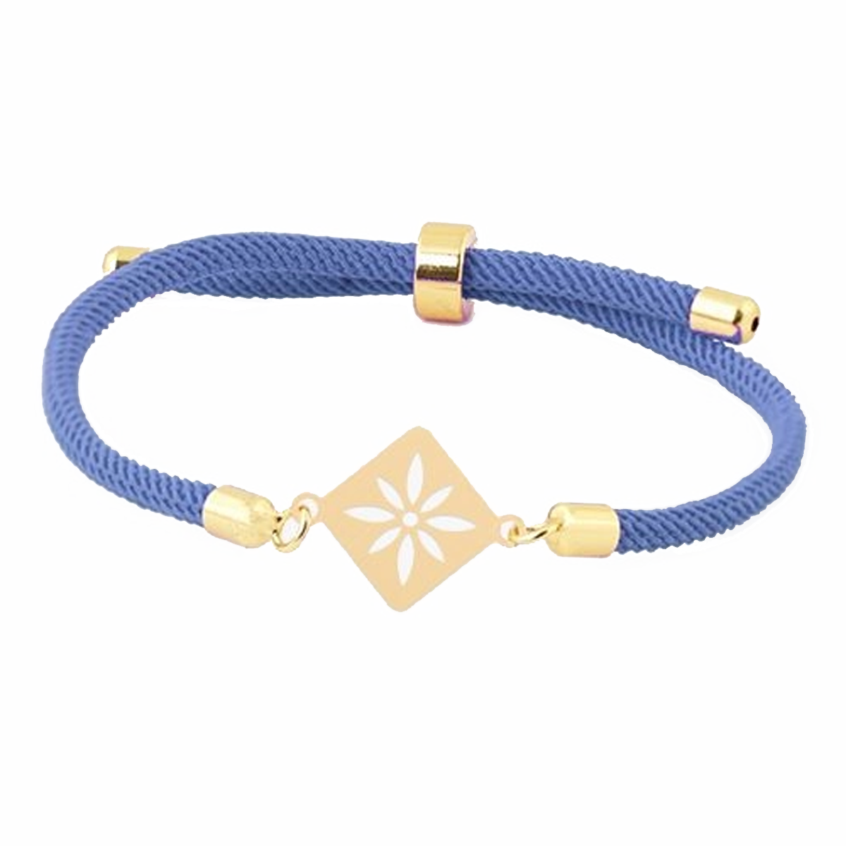 دستبند طلا زنانه با بافت شمیم گلد گالری طرح گلبرگ رنگ آبی-0.31 دستبند طلا زنانه با بافت شمیم گلد گالری طرح گلبرگ رنگ آبی-0.31