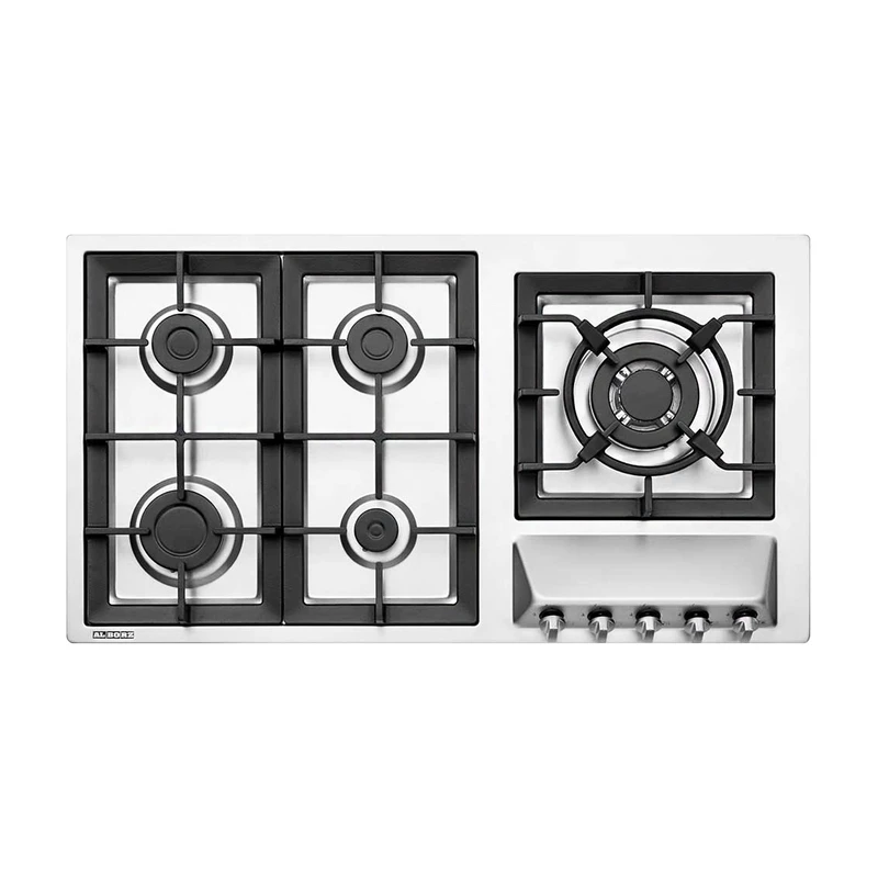 اجاق گاز صفحه‌ای 5 شعله استیل البرز کد S5959-استیل