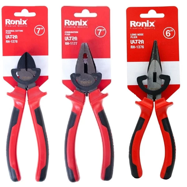 انبردست رونیکس به همراه سیم چین و دم باریک 