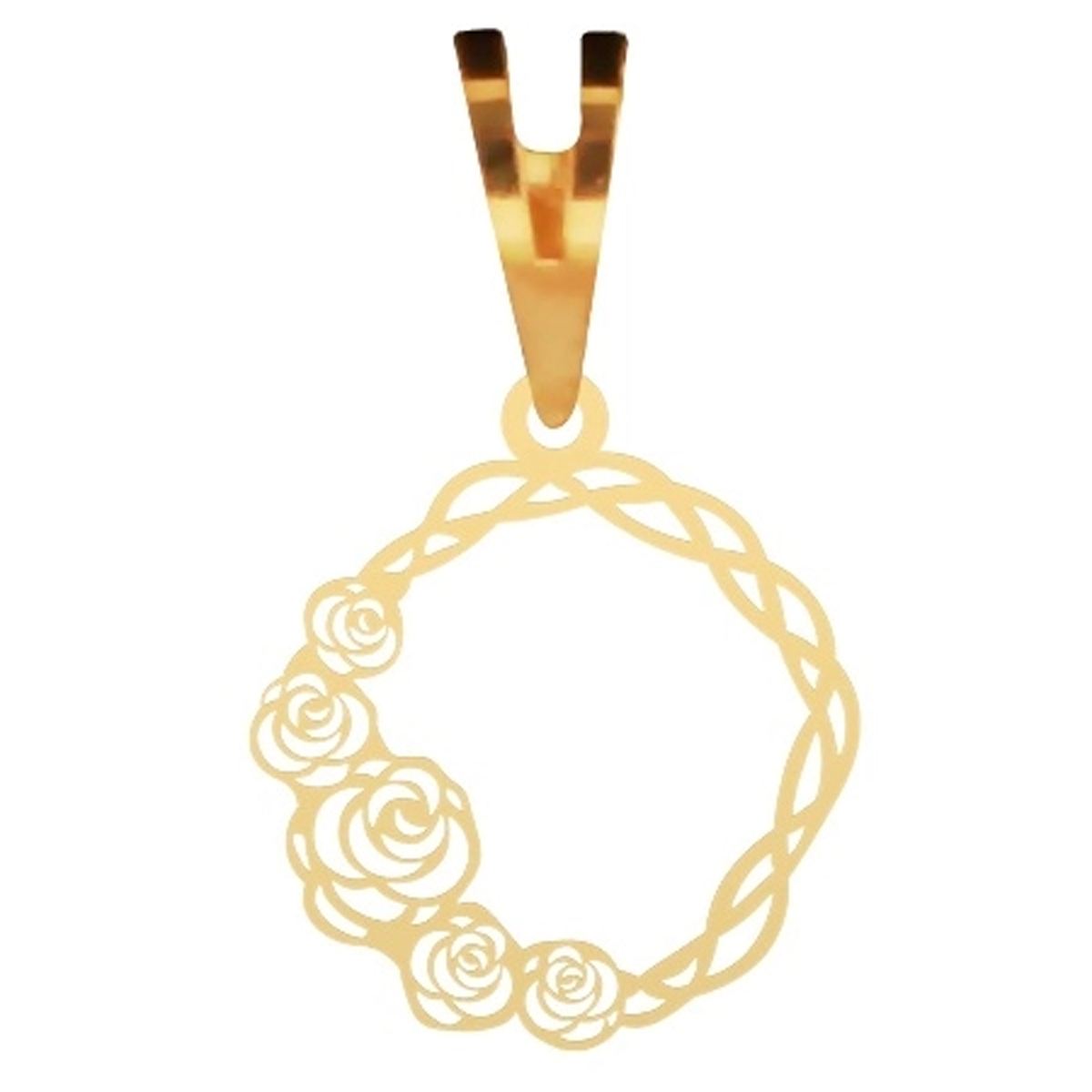 آویز طلا 18 عیار زنانه شمیم گلد گالری طرح مینیمال دایره و گل P-50-0.25 آویز طلا 18 عیار زنانه شمیم گلد گالری طرح مینیمال دایره و گل P-50-0.25