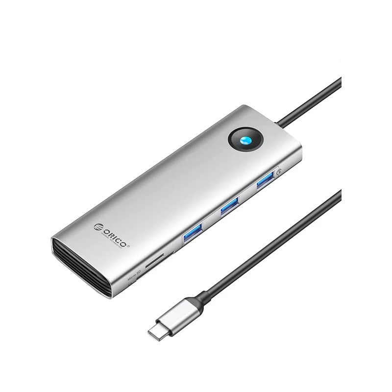 هاب 9 پورت usb-C اوریکو مدل PW11-9P-نقرهای هاب 9 پورت usb-C اوریکو مدل PW11-9P-نقرهای