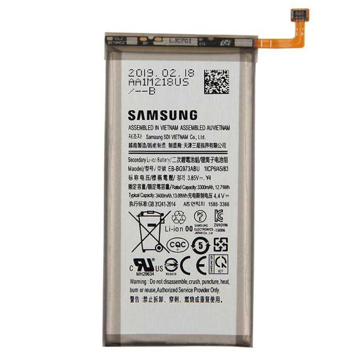 باتری گوشی سامسونگ Galaxy S10 کد فنی EB-BG973ABU باتری گوشی سامسونگ Galaxy S10 کد فنی EB-BG973ABU