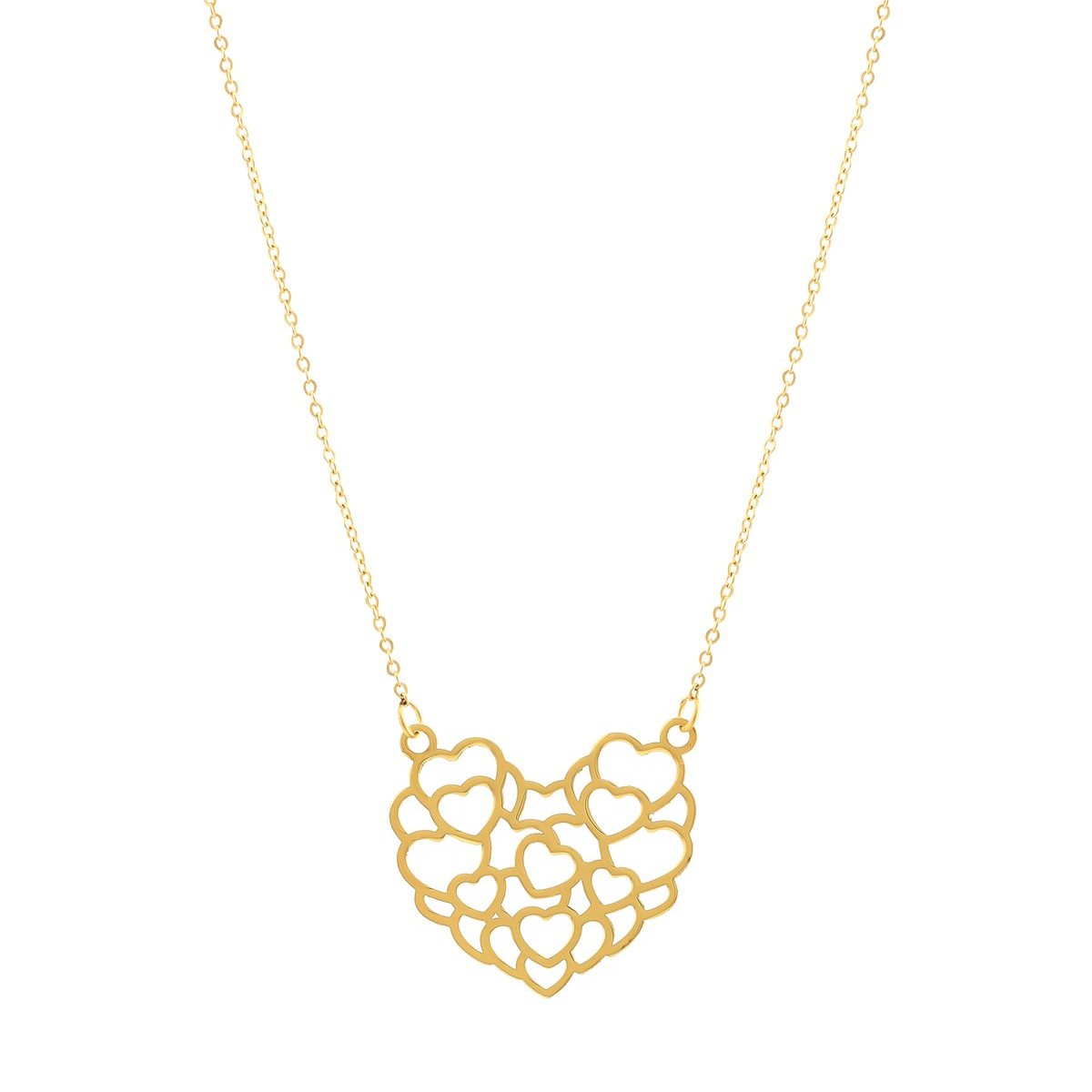 گردنبند طلا 18 عیار مدل قلب کد NC1286-1.30