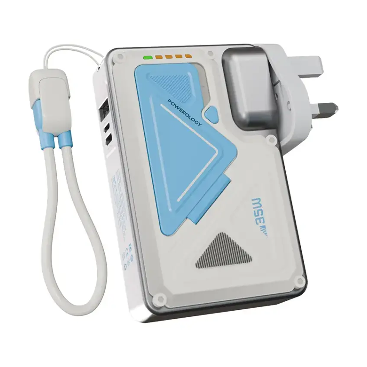 پاوربانک بی سیم پاورولوژی مدل PPBCHA80 ظرفیت 10000 میلی آمپر ساعت-سفید پاوربانک بی سیم پاورولوژی مدل PPBCHA80 ظرفیت 10000 میلی آمپر ساعت-سفید