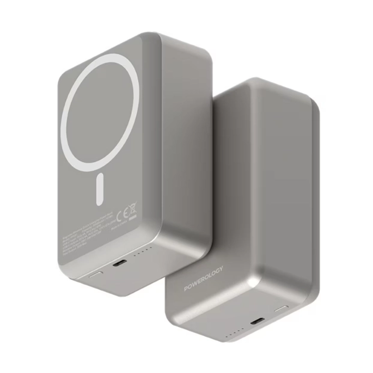 پاوربانک بی سیم پاورولوژی مدل Magsafe Aluminum PP081 ظرفیت 30000 میلی آمپر ساعت-طوسی پاوربانک بی سیم پاورولوژی مدل Magsafe Aluminum PP081 ظرفیت 30000 میلی آمپر ساعت-طوسی