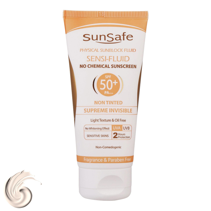کرم ضدآفتاب سان سیف مدل سنسی فلوئید +SPF50 حجم 50 میلی لیتر- کرم ضدآفتاب سان سیف مدل سنسی فلوئید +SPF50 حجم 50 میلی لیتر-