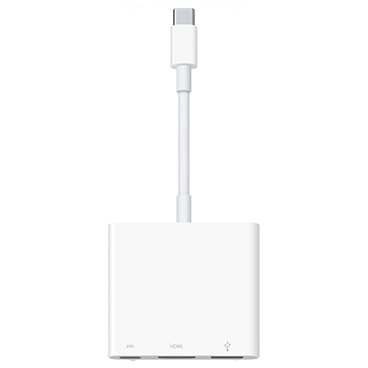 هاب USB-C اپل 3 پورت مدل Digital AV Multiport Adapter-سفید