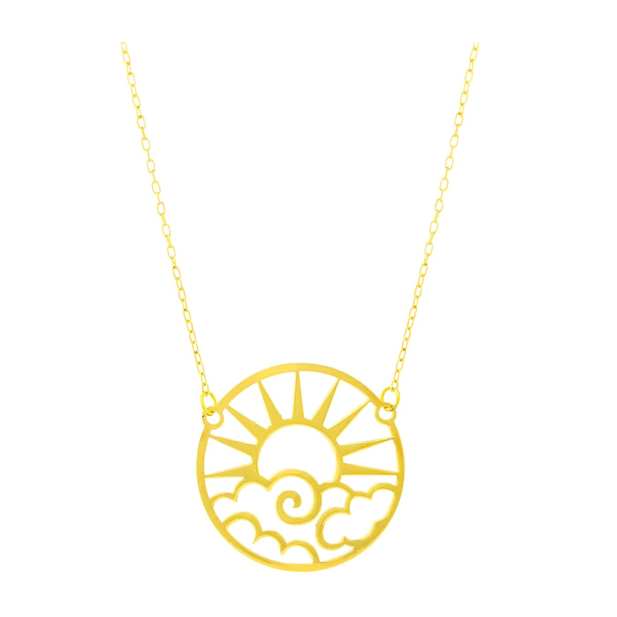 گردنبند طلا 18 عیار زنانه مدل خورشید کد NC959-1.04