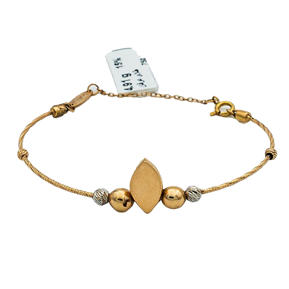 دستبند طلا زنانه گالری طلا عرفان مدل آلبرنادو پشت زنجیری کد 000262-4.91 دستبند طلا زنانه گالری طلا عرفان مدل آلبرنادو پشت زنجیری کد 000262-4.91