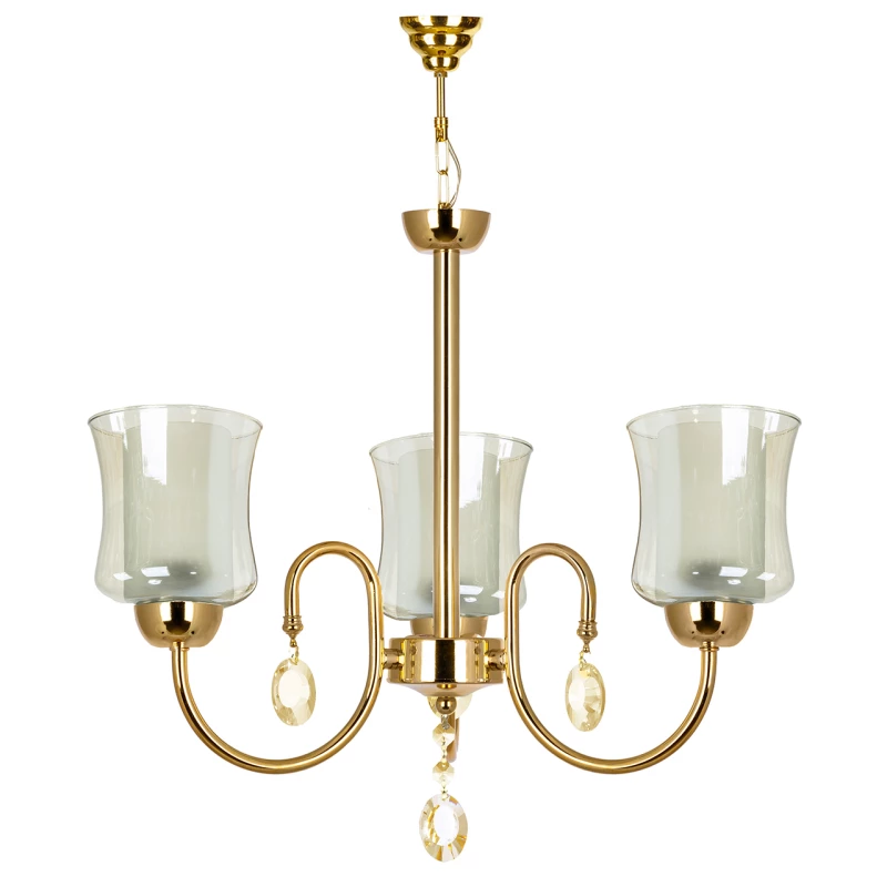 لوستر 3 شعله چشمه نور کد A811-3-طلایی لوستر 3 شعله چشمه نور کد A811-3-طلایی