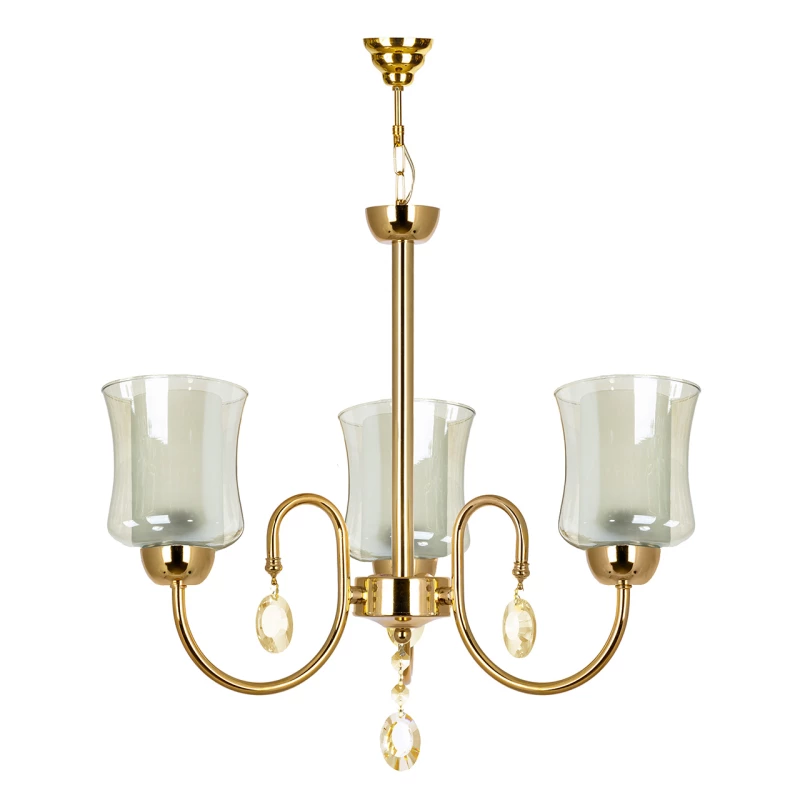 لوستر سه شعله چشمه نور کد AB811-3-طلایی لوستر سه شعله چشمه نور کد AB811-3-طلایی