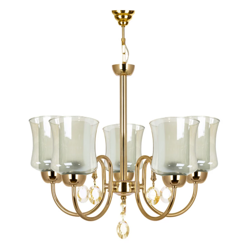 لوستر پنج شعله چشمه نور کد AB811-5-استیل