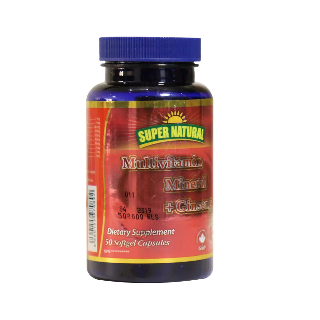 کپسول مولتی ویتامین مینرال جینسینگ سوپرنچرال ۵۰ عددی کپسول مولتی ویتامین مینرال جینسینگ سوپرنچرال ۵۰ عددی