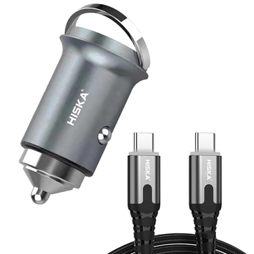 شارژر فندکی هیسکا مدل HCC-306 به همراه کابل تبدیل USB-C شارژر فندکی هیسکا مدل HCC-306 به همراه کابل تبدیل USB-C