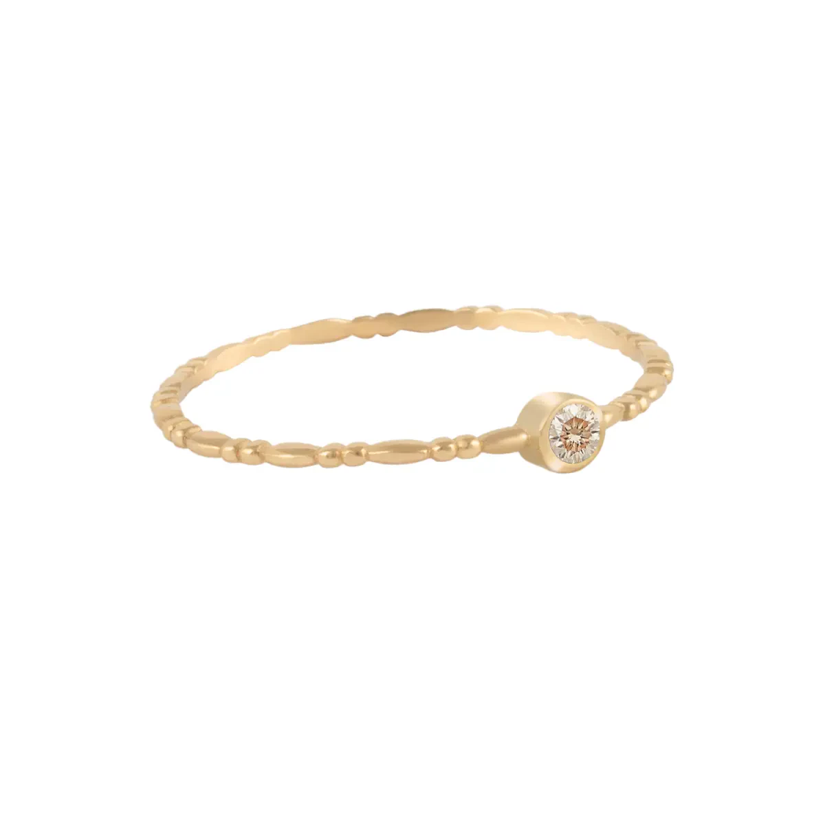 انگشتر طلای 18 عیار زنانه بان گالری مدل نگینی ژولیت شامپاینی انگشتر طلای 18 عیار زنانه بان گالری مدل نگینی ژولیت شامپاینی