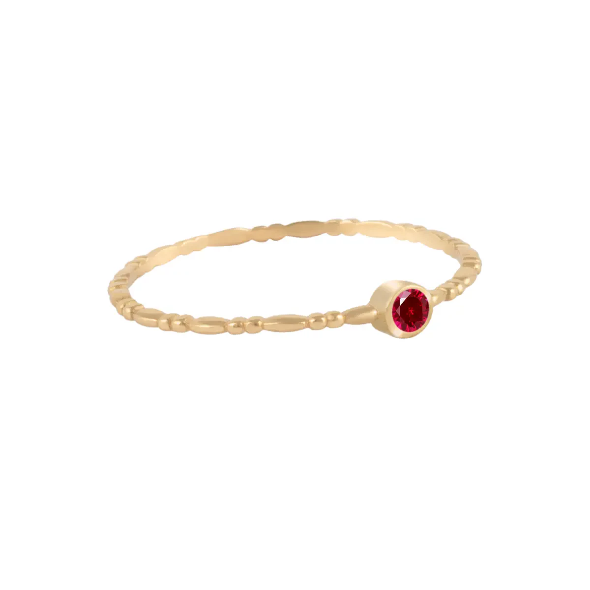 انگشتر طلای 18 عیار زنانه بان گالری مدل نگینی ژولیت اناری انگشتر طلای 18 عیار زنانه بان گالری مدل نگینی ژولیت اناری