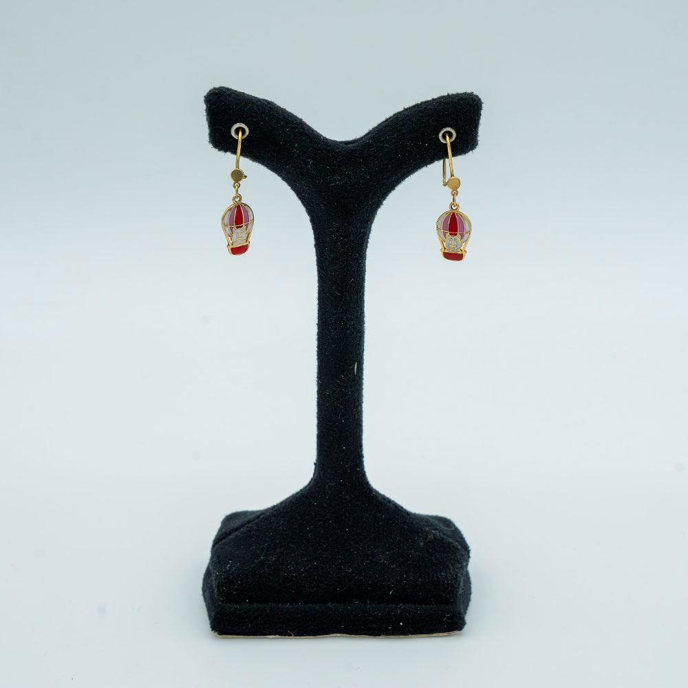 گوشواره طلا 18عیار گالری طلا عرفان مدل طرح بالن کد1652 گوشواره طلا 18عیار گالری طلا عرفان مدل طرح بالن کد1652