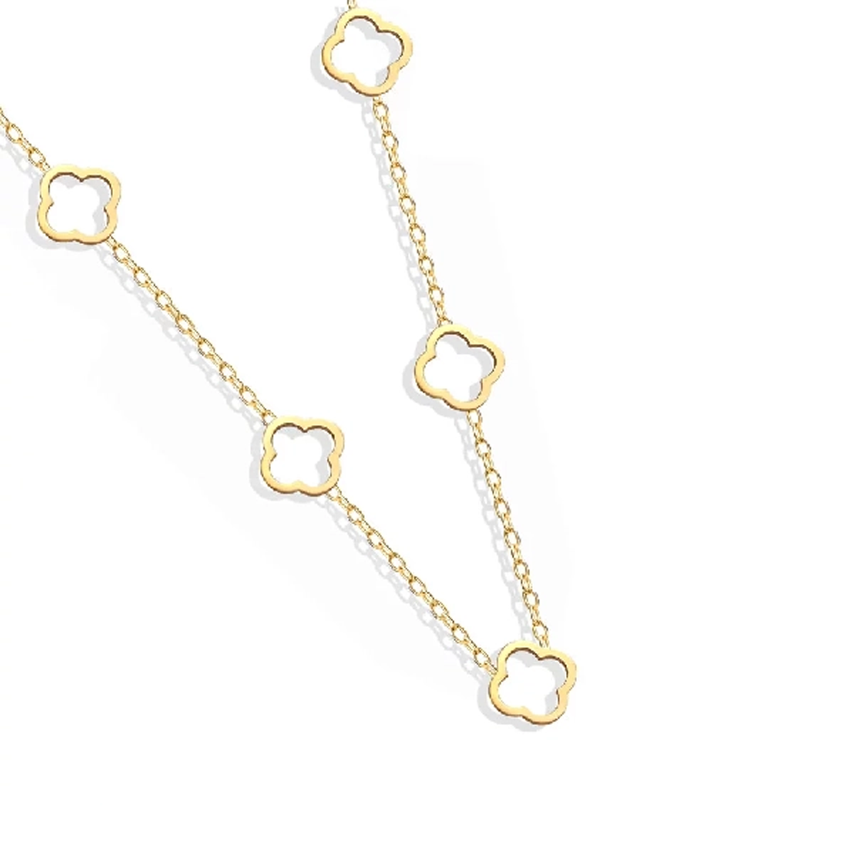 گردنبند طلا 18 عیار اپال گلد مدل ونکلیف توخالی 5 گل-1.40 گردنبند طلا 18 عیار اپال گلد مدل ونکلیف توخالی 5 گل-1.40