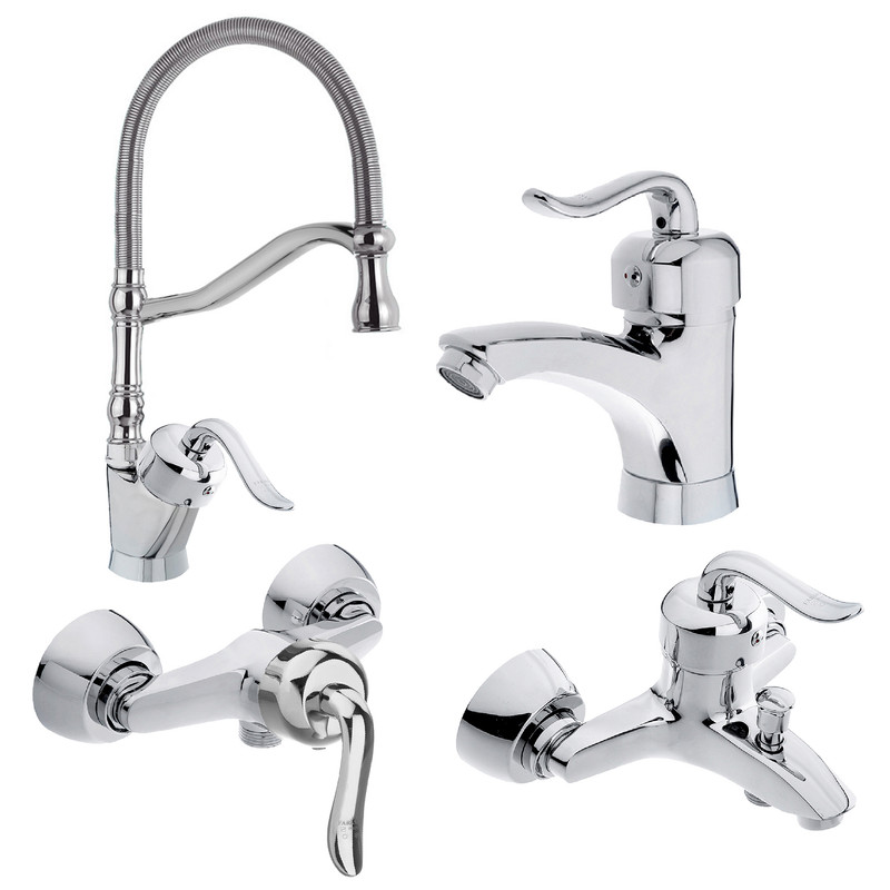 ست شیرآلات توفیق مدل قجری فنری مجموعه 4 عددی