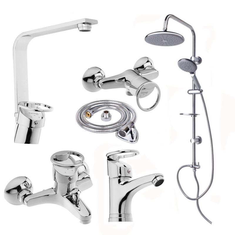 ست شیرآلات شیرآلات بهداشتی و ساختمانی توفیق مدل النگویی رسوبگیر مجموعه 6 عددی ست شیرآلات شیرآلات بهداشتی و ساختمانی توفیق مدل النگویی رسوبگیر مجموعه 6 عددی