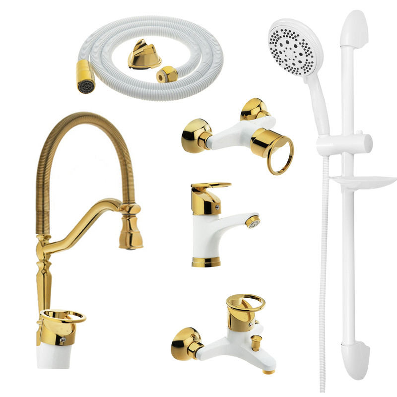 ست شیرآلات شیرآلات بهداشتی و ساختمانی توفیق مدل النگویی فنری مجموعه 6 عددی ست شیرآلات شیرآلات بهداشتی و ساختمانی توفیق مدل النگویی فنری مجموعه 6 عددی