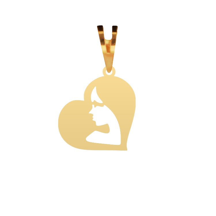 پلاک گردنبند طلا 18 عیار شمیم گلد گالری مدل قلب و دختر کد P-54 پلاک گردنبند طلا 18 عیار شمیم گلد گالری مدل قلب و دختر کد P-54