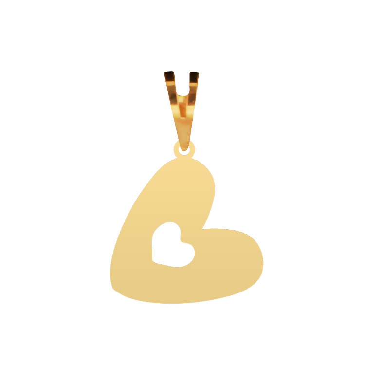 پلاک گردنبند طلا عیار 750 شمیم گلد گالری مدل فانتزی حرف V و قلب کد P-86 پلاک گردنبند طلا عیار 750 شمیم گلد گالری مدل فانتزی حرف V و قلب کد P-86