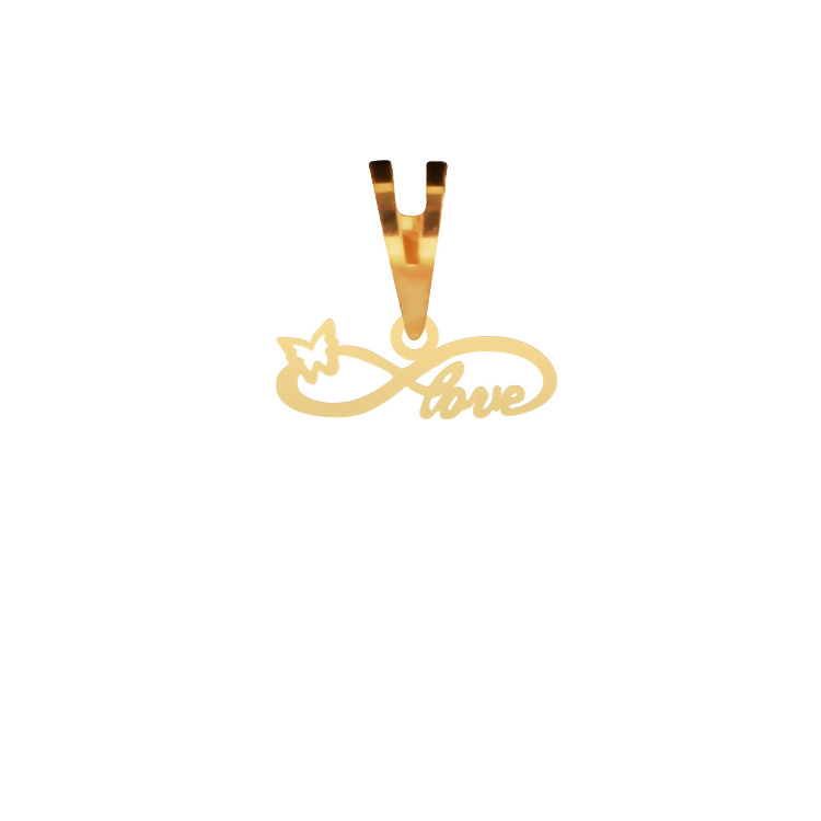 پلاک گردنبند طلا 18 عیار شمیم گلد گالری طرح Love و پروانه کد P-34 پلاک گردنبند طلا 18 عیار شمیم گلد گالری طرح Love و پروانه کد P-34