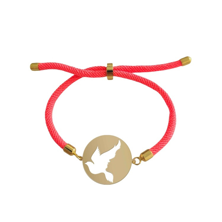 دستبند طلا 18 عیار زنانه شمیم گلد گالری طرح مینیمال زن و پرنده کد D12-32 دستبند طلا 18 عیار زنانه شمیم گلد گالری طرح مینیمال زن و پرنده کد D12-32