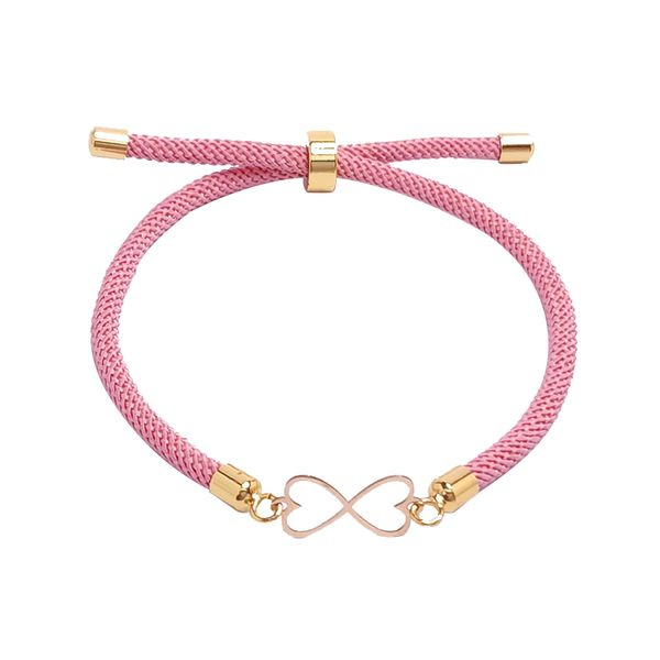 دستبند طلا 18 عیار زنانه شمیم گلد گالری مدل قلب بی نهایت