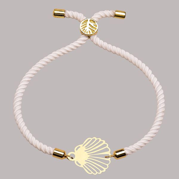 دستبند طلا 18 عیار زنانه شمیم گلد گالری مدل صدف 628