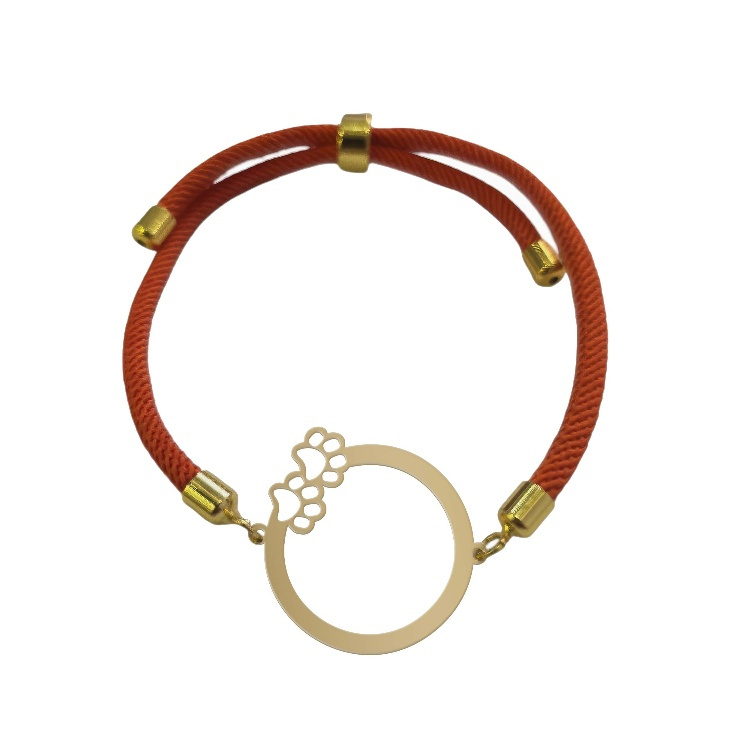 دستبند طلا 18 عیار زنانه شمیم گلد گالری مدل دایره و ردپا D63-18 دستبند طلا 18 عیار زنانه شمیم گلد گالری مدل دایره و ردپا D63-18