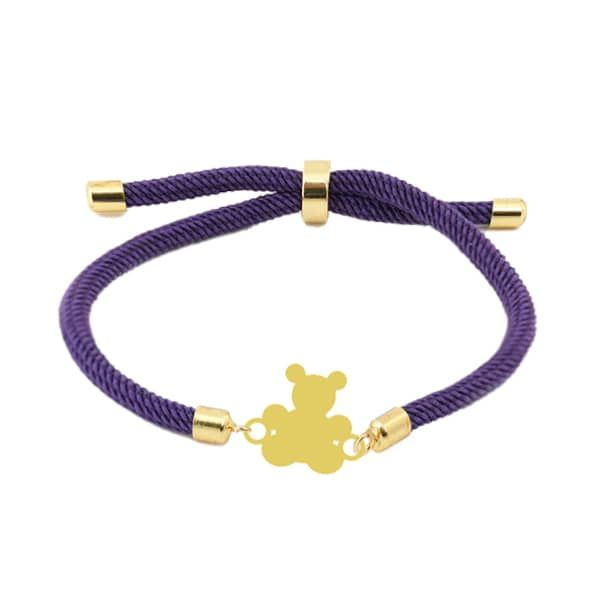 دستبند طلا 18 عیار زنانه شمیم گلد گالری مدل خرسی دستبند طلا 18 عیار زنانه شمیم گلد گالری مدل خرسی