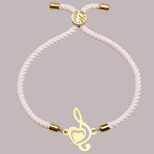 دستبند طلا 18 عیار زنانه شمیم گلد گالری مدل قلب و نوت موسیقی دستبند طلا 18 عیار زنانه شمیم گلد گالری مدل قلب و نوت موسیقی