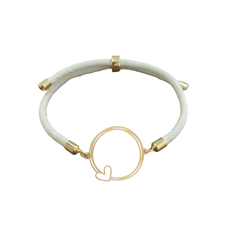 دستبند طلا 18 عیار زنانه شمیم گلد گالری مدل دایره و قلب کد D66-18 دستبند طلا 18 عیار زنانه شمیم گلد گالری مدل دایره و قلب کد D66-18