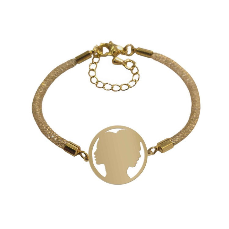 دستبند طلا 18 عیار زنانه شمیم گلد گالری طرح مینیمال زن و مرد کد D6-28