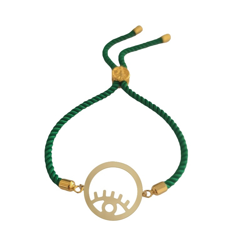 دستبند طلا 18 عیار زنانه شمیم گلد گالری طرح چشم کد D40-11 دستبند طلا 18 عیار زنانه شمیم گلد گالری طرح چشم کد D40-11