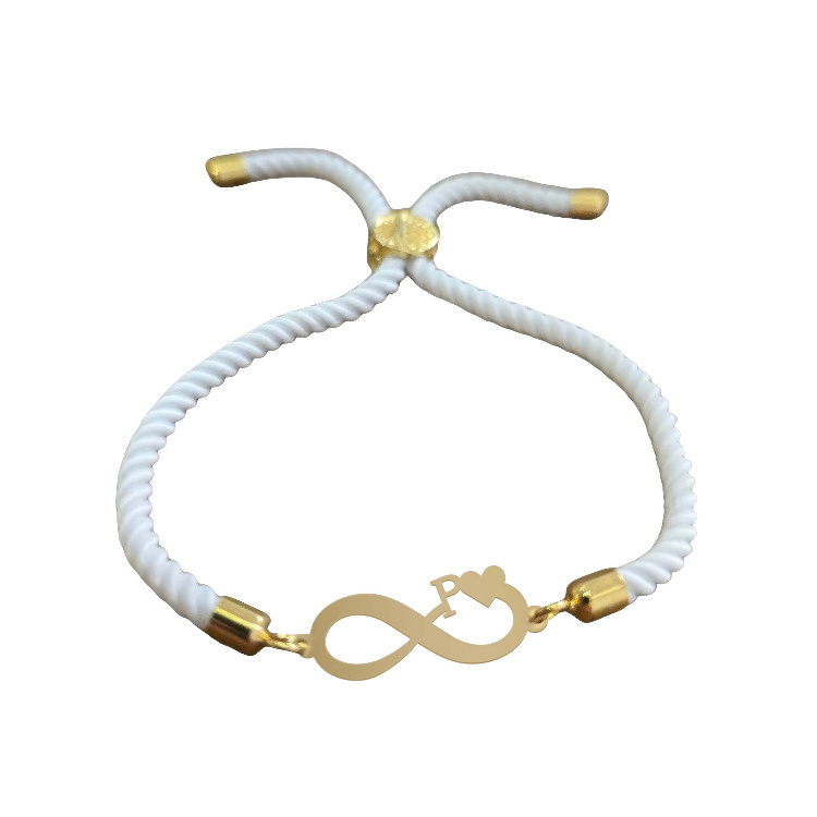 دستبند طلا 18 عیار زنانه شمیم گلد گالری مدل بینهایت و حرف P کد D71-18 دستبند طلا 18 عیار زنانه شمیم گلد گالری مدل بینهایت و حرف P کد D71-18