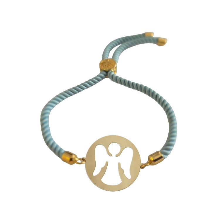 دستبند طلا 18 عیار زنانه شمیم گلد گالری مدل دایره و فرشته کد D3-23 دستبند طلا 18 عیار زنانه شمیم گلد گالری مدل دایره و فرشته کد D3-23