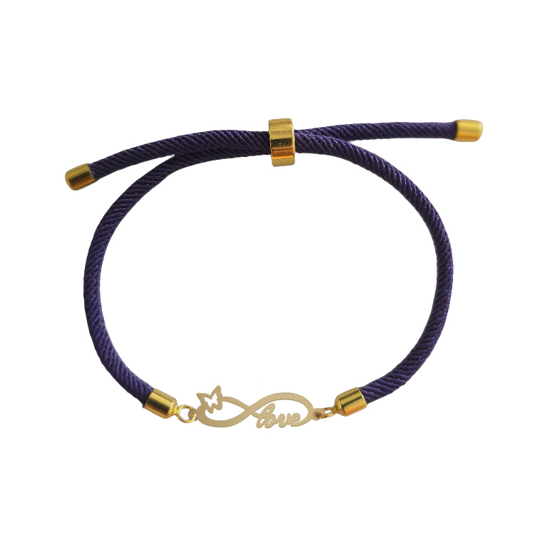 دستبند طلا 18 عیار زنانه شمیم گلد گالری مدل بینهایت و لاو کد D60-15