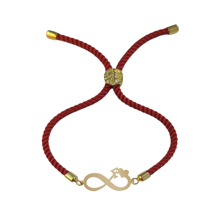 دستبند طلا 18 عیار زنانه شمیم گلد گالری مدل بینهایت و حرف F کد D65-17 دستبند طلا 18 عیار زنانه شمیم گلد گالری مدل بینهایت و حرف F کد D65-17