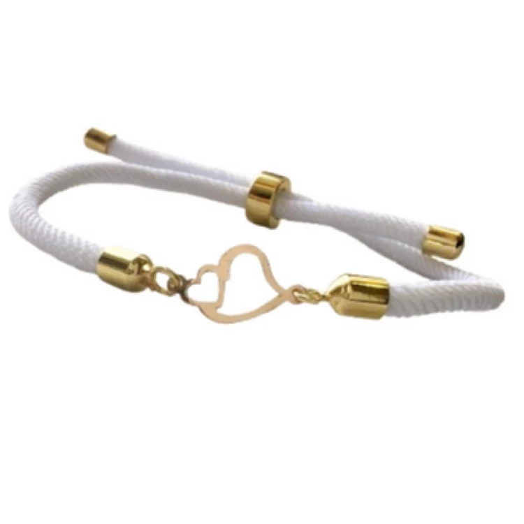 دستبند طلا 18 عیار زنانه شمیم گلد گالری طرح مینیمال دو قلب کد S55-0.10 دستبند طلا 18 عیار زنانه شمیم گلد گالری طرح مینیمال دو قلب کد S55-0.10