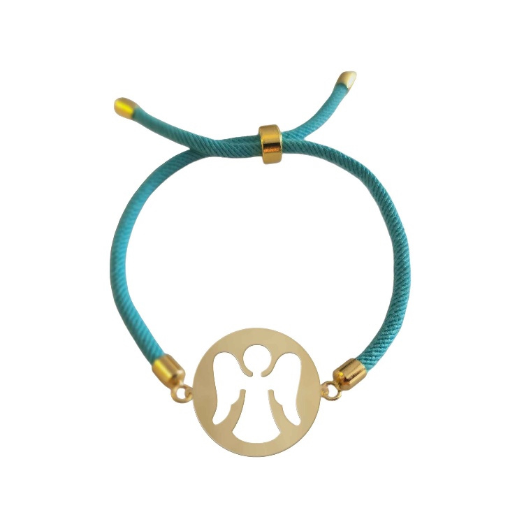 دستبند طلا 18 عیار زنانه شمیم گلد گالری مدل دایره و فرشته کد D3-24 دستبند طلا 18 عیار زنانه شمیم گلد گالری مدل دایره و فرشته کد D3-24