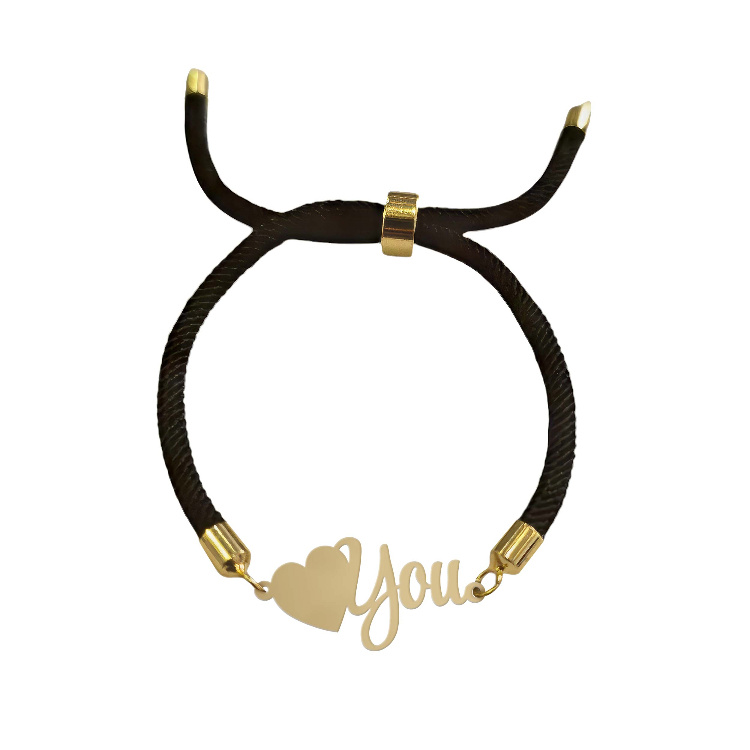 دستبند طلا 18 عیار زنانه شمیم گلد گالری مدل I LOVE YOU کد D61-2 دستبند طلا 18 عیار زنانه شمیم گلد گالری مدل I LOVE YOU کد D61-2