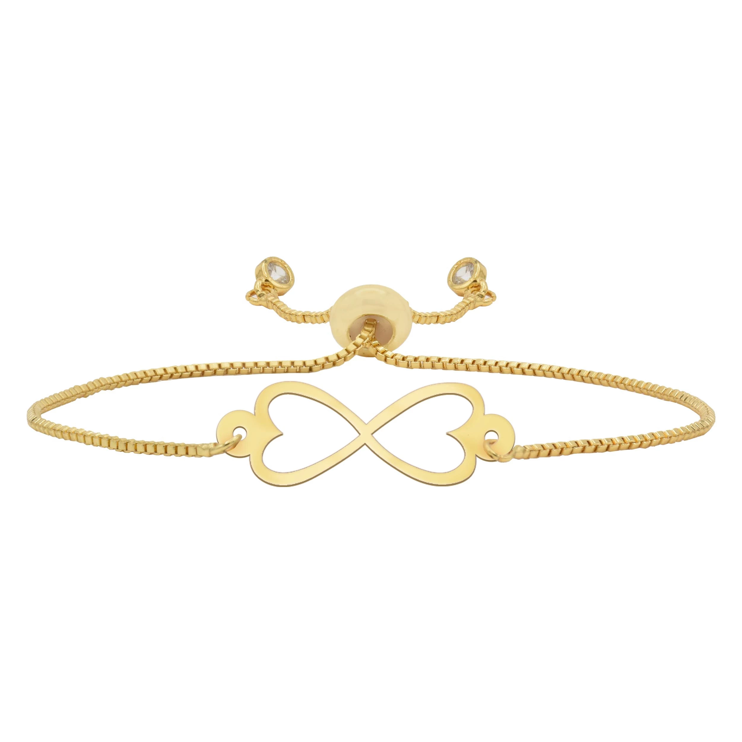 دستبند طلا 18 عیار شمیم گلد گالری طرح قلب و بینهایت مدل D8-0.10 دستبند طلا 18 عیار شمیم گلد گالری طرح قلب و بینهایت مدل D8-0.10