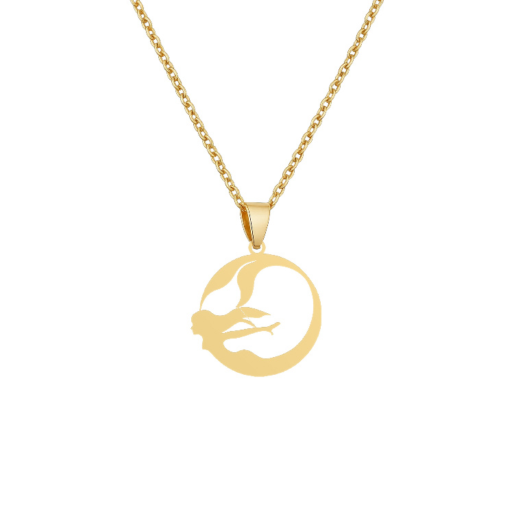 گردنبند طلا 18 زنانه شمیم گلد گالری مدل مینیمال پری دریایی کد Z-23