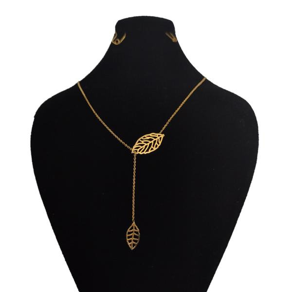 گردنبند طلا 18 عیار زنانه شمیم گلد گالری طرح برگ کد 12 گردنبند طلا 18 عیار زنانه شمیم گلد گالری طرح برگ کد 12