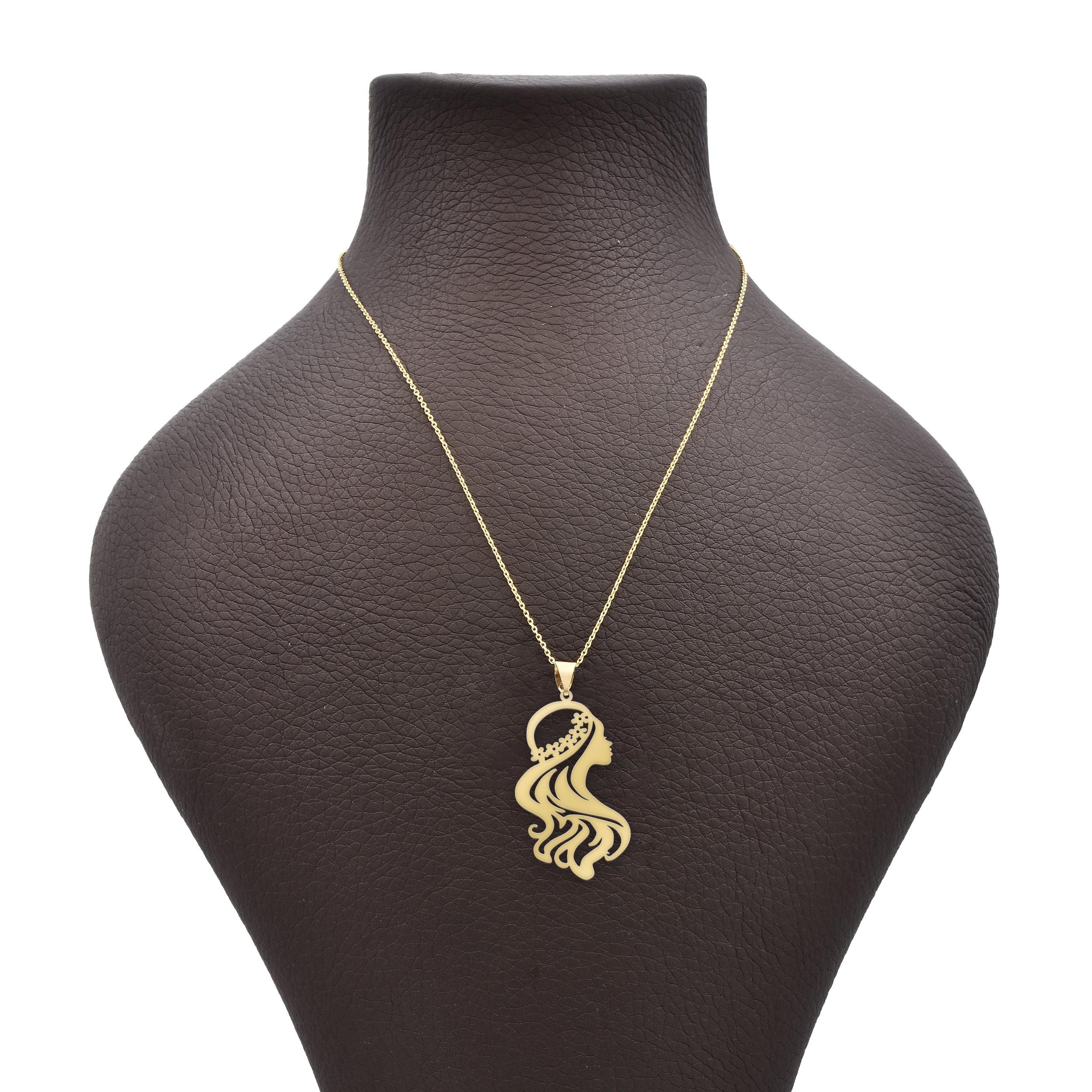 گردنبند طلا 18 عیار شمیم گلد گالری طرح دختر مدل Z4 گردنبند طلا 18 عیار شمیم گلد گالری طرح دختر مدل Z4