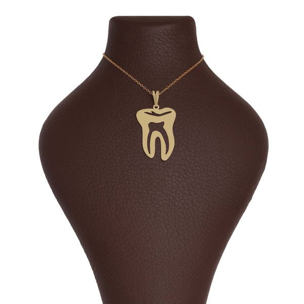 گردنبند طلا 18 عیار دخترانه شمیم گلد گالری مدل دندان گردنبند طلا 18 عیار دخترانه شمیم گلد گالری مدل دندان